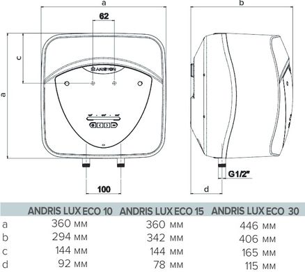Elektryczny podgrzewacz wody Ariston Andris Lux Eco 15 PL EU