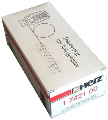 Термостатическая головка с накладным датчиком Herz 7421, 40 - 70 °C